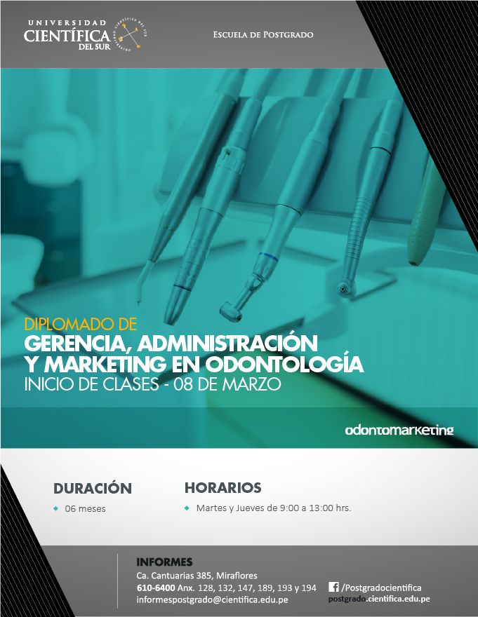 Diplomado de Gerencia, Administración y Marketing en Odontología